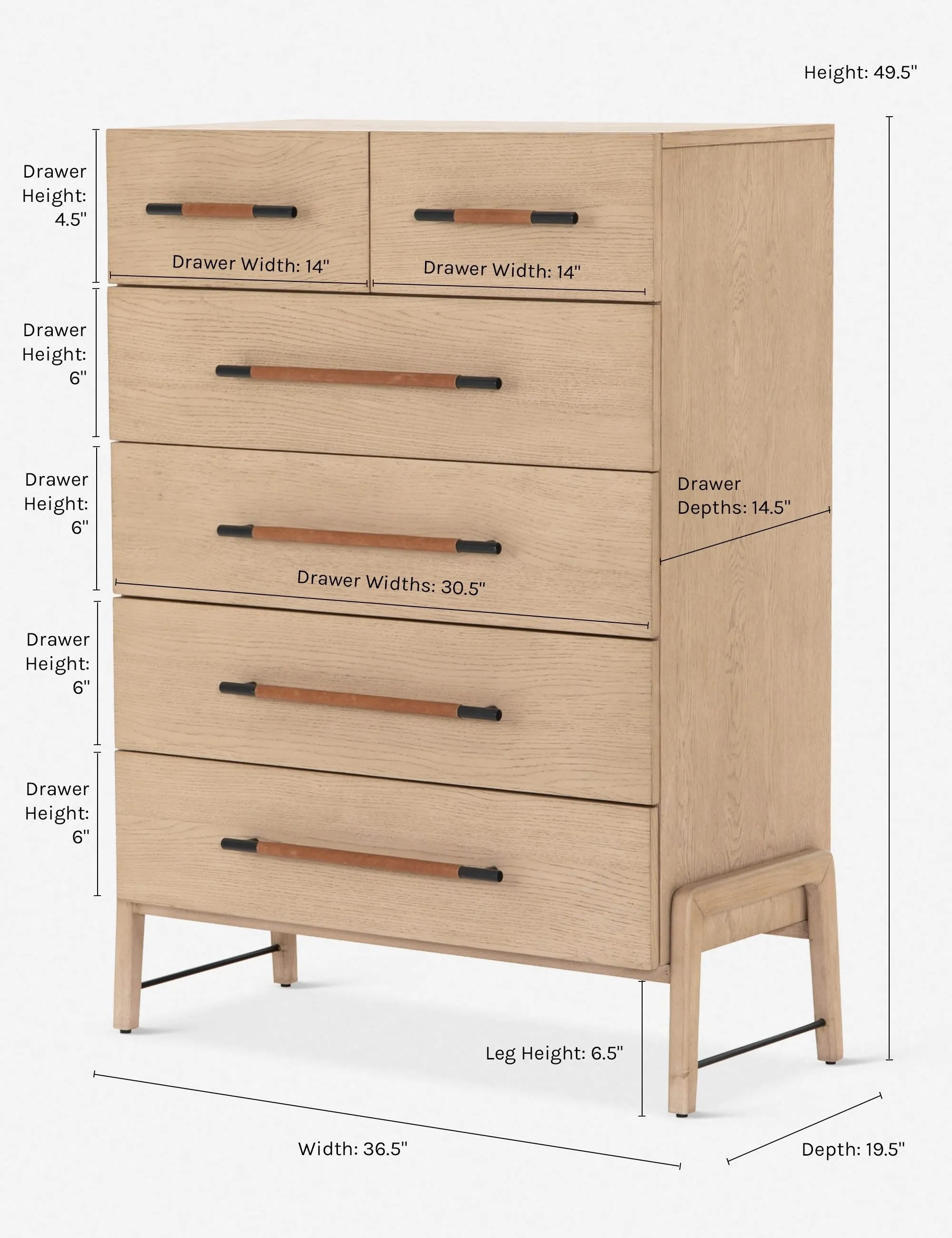 Avalon Tall 6-Drawer Dresser Lulu and Georgia