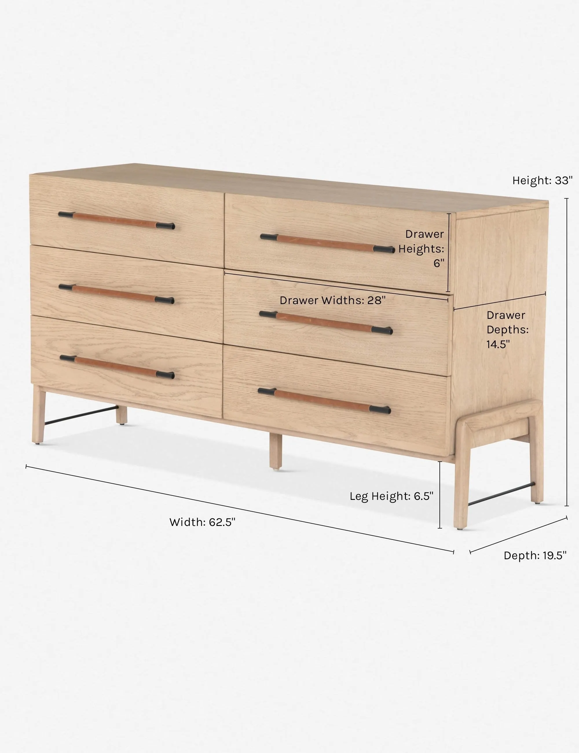 Avalon Wide 6-Drawer Dresser Lulu and Georgia