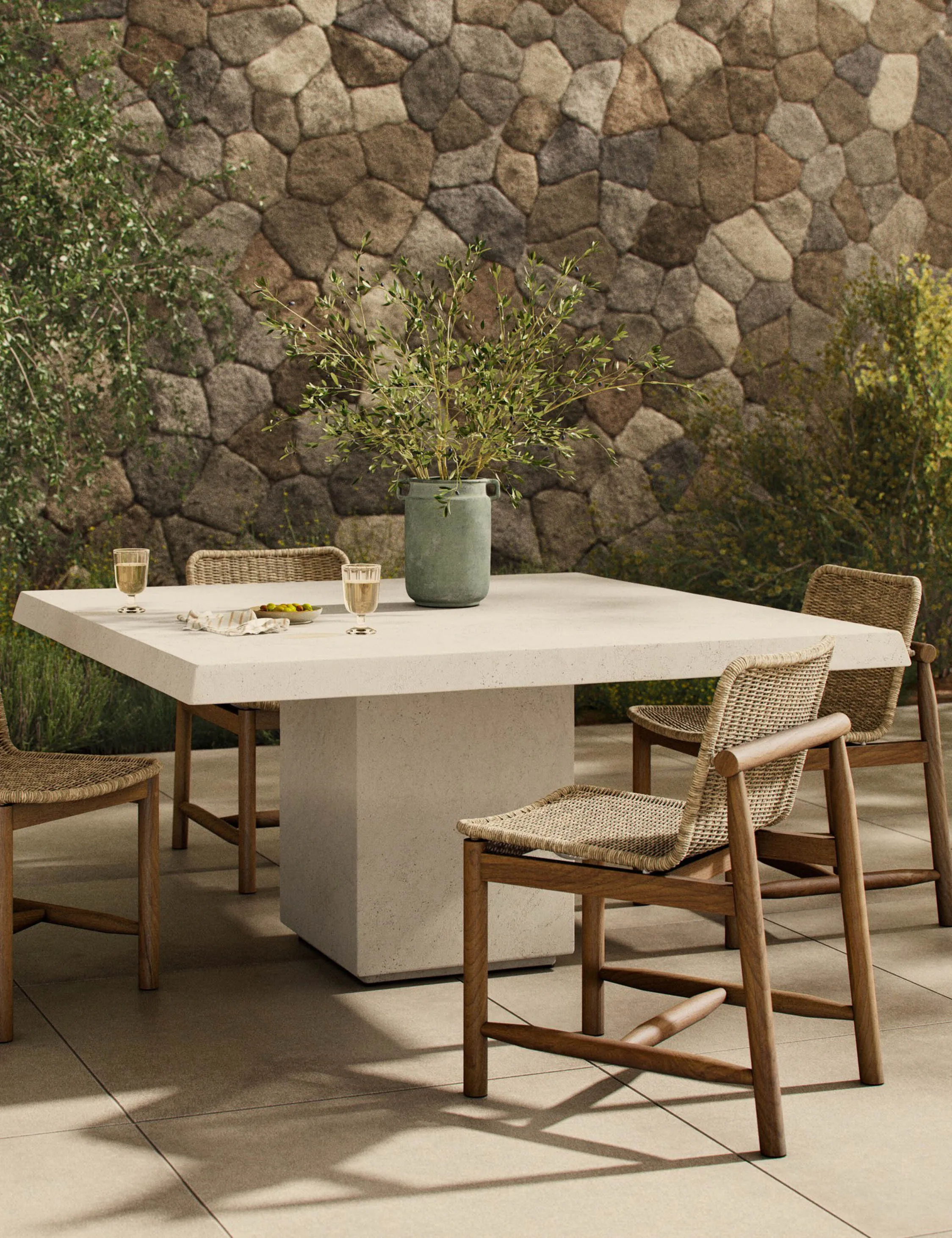 Avila Indoor / Outdoor Square Dining Table by Amber Lewis x Four Hands Lulu and Georgia