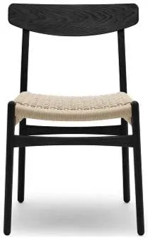 Carl Hansen Ch23 Chair, Black Oak/Natural Cord