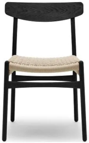 Carl Hansen Ch23 Chair, Black Oak/Natural Cord