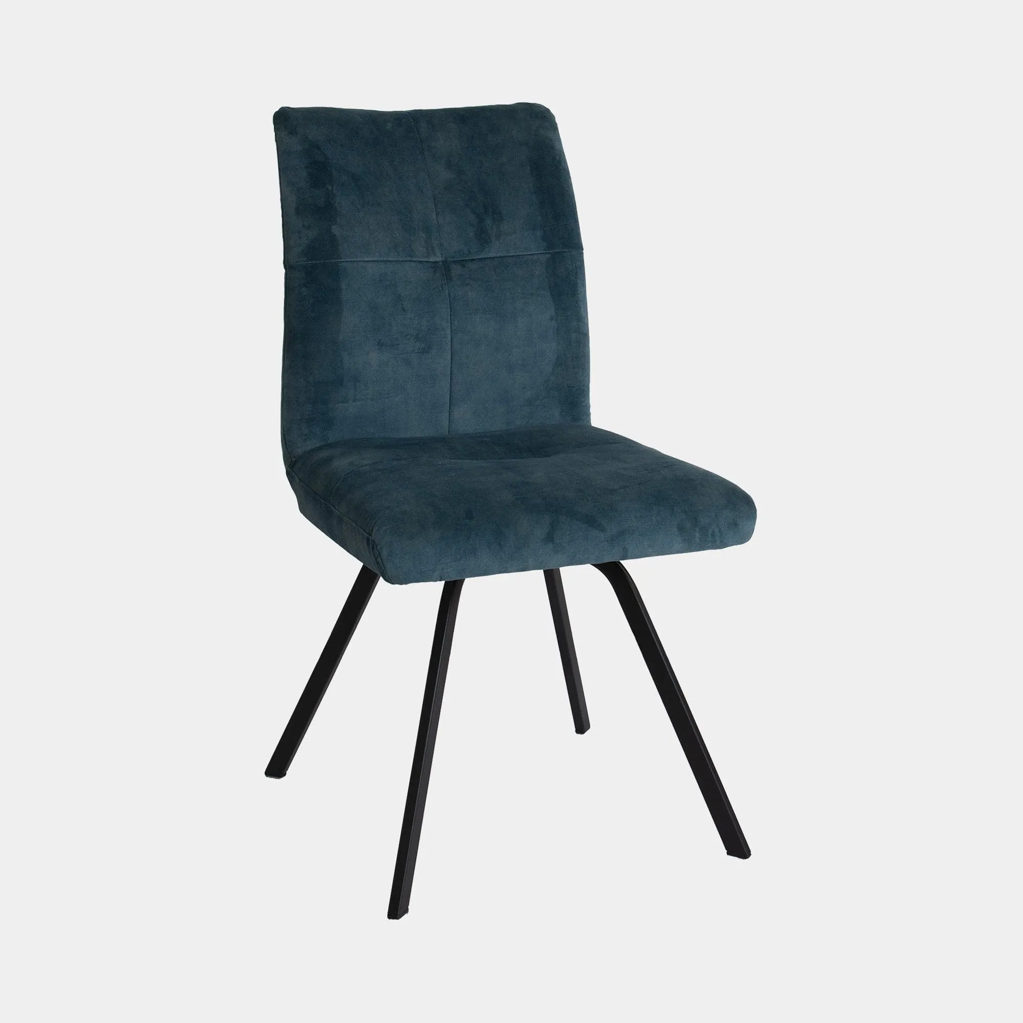 Clover - Dining Chair In Fabric With Black Metal Legs