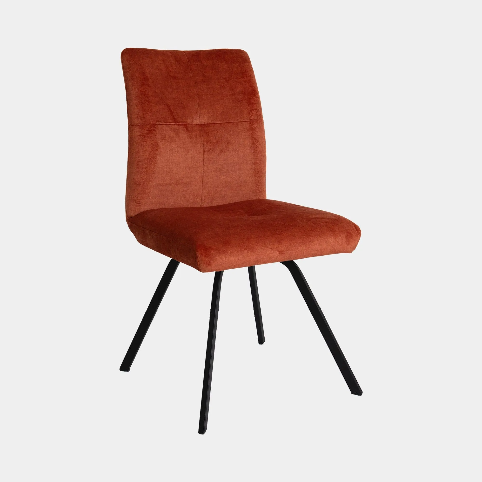 Clover - Dining Chair In Fabric With Black Metal Legs