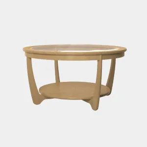 Contour - Round Coffee Table With Glass Top