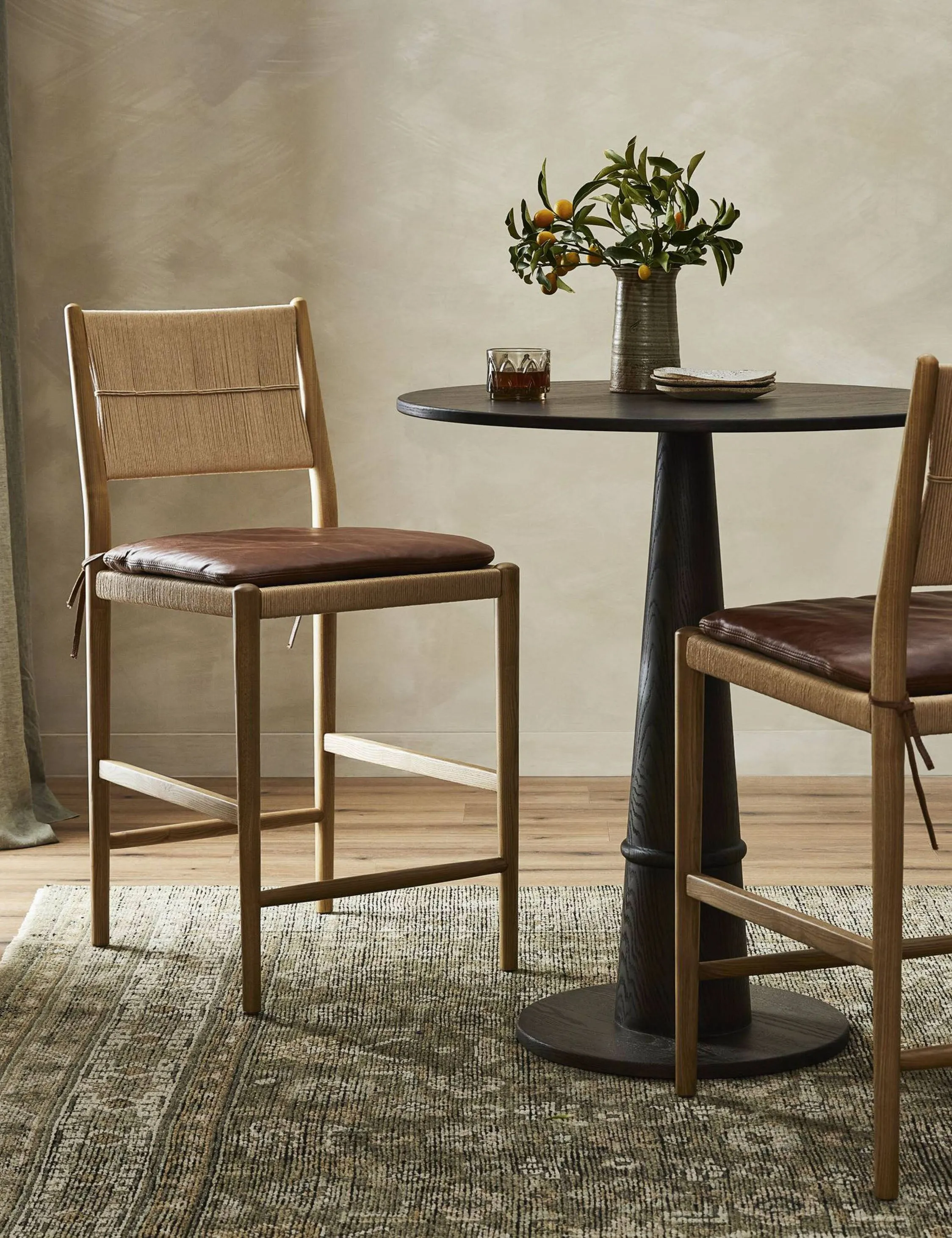 Dara Bar and Counter Stool by Amber Lewis x Four Hands Lulu and Georgia