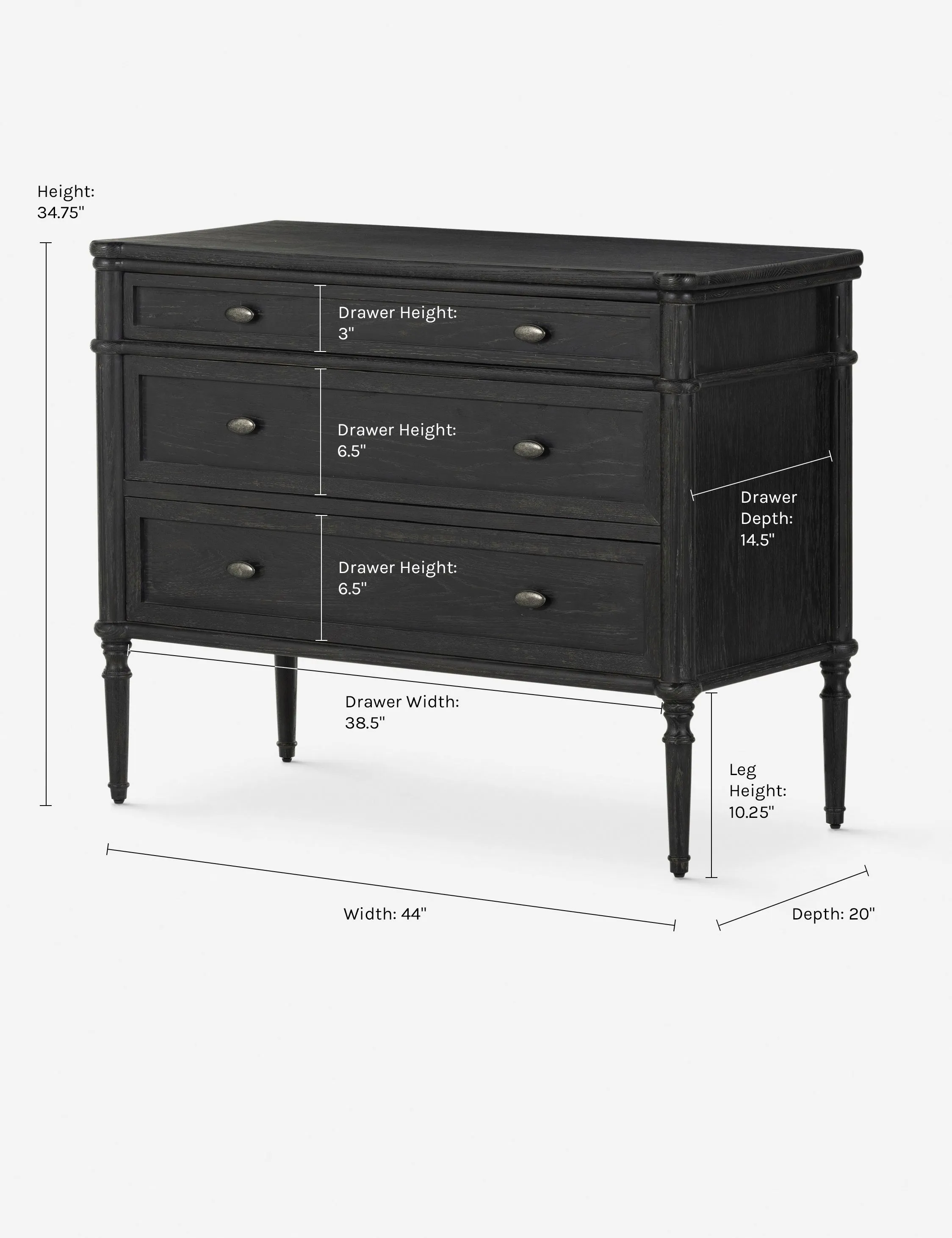 Delancey 3-Drawer Dresser Lulu and Georgia