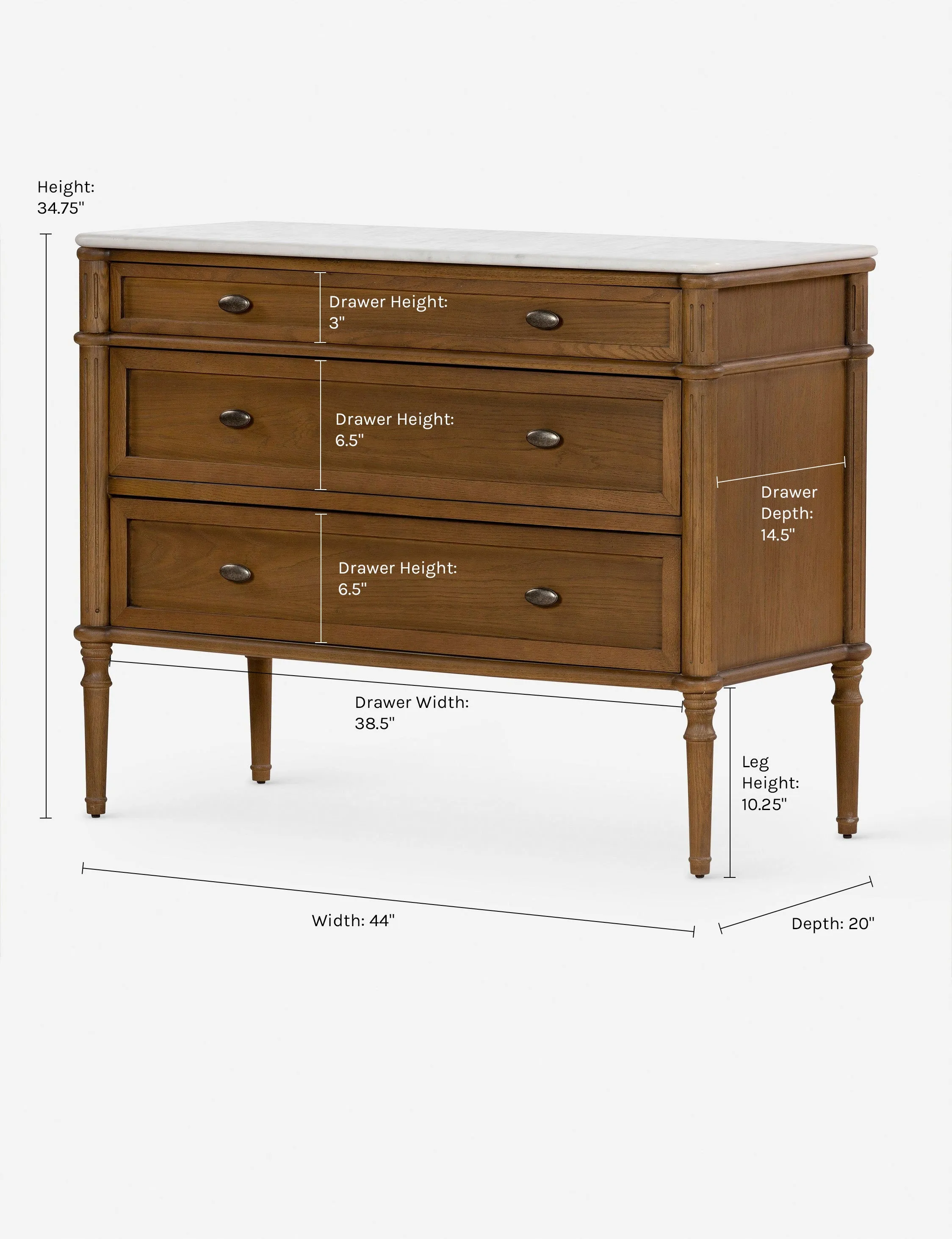 Delancey 3-Drawer Dresser Lulu and Georgia