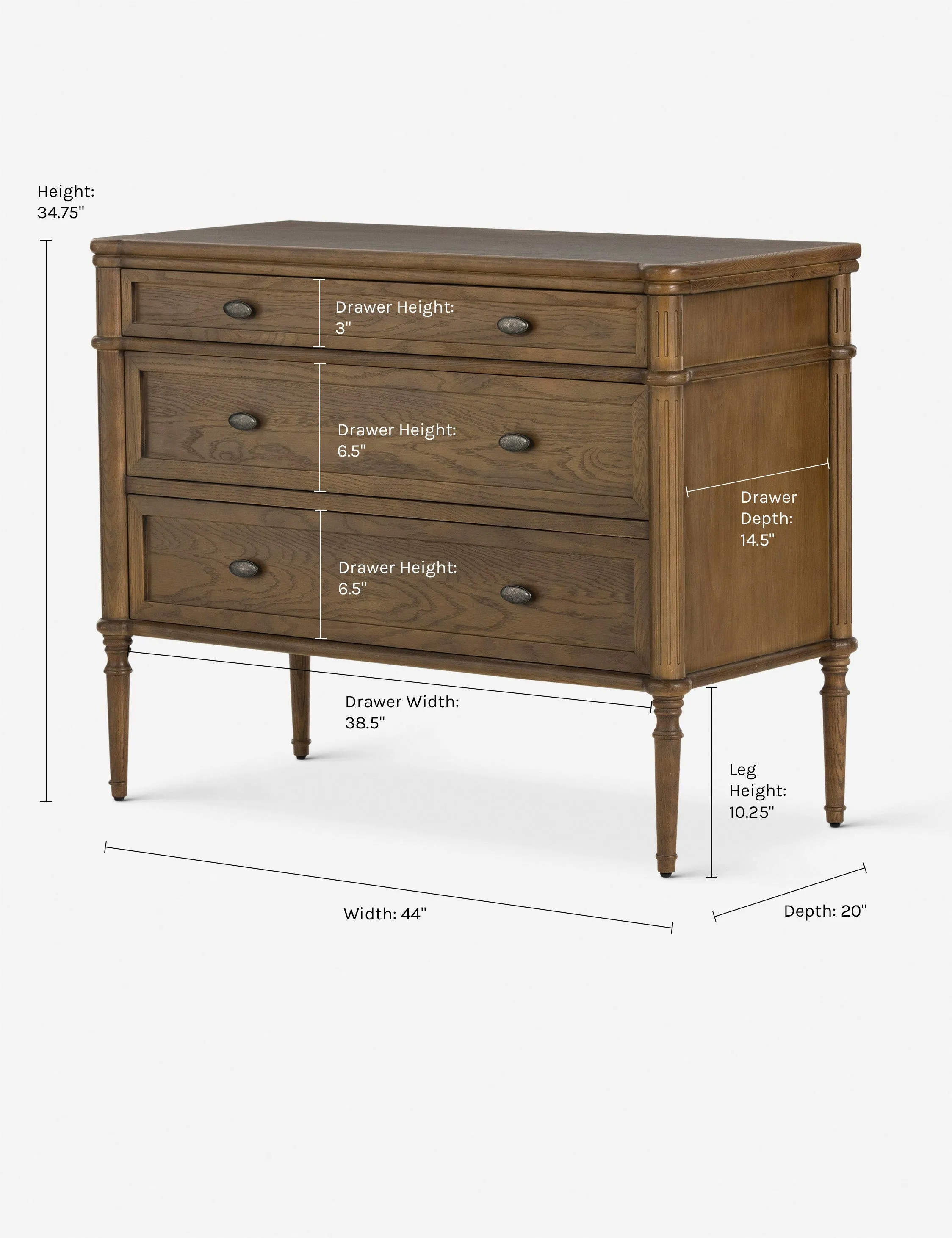 Delancey 3-Drawer Dresser Lulu and Georgia
