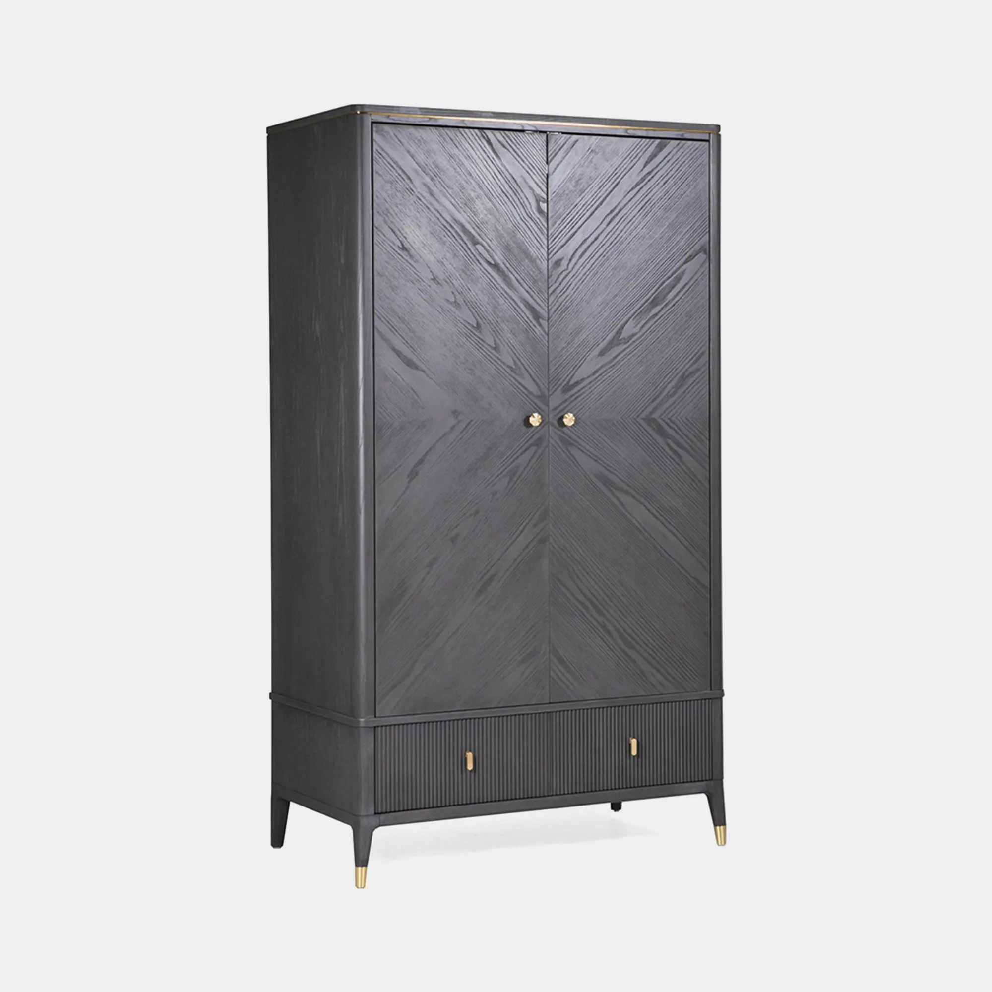 Dynasty - 2 Door 2 Drawer Combi Wardrobe In Ebony Finish