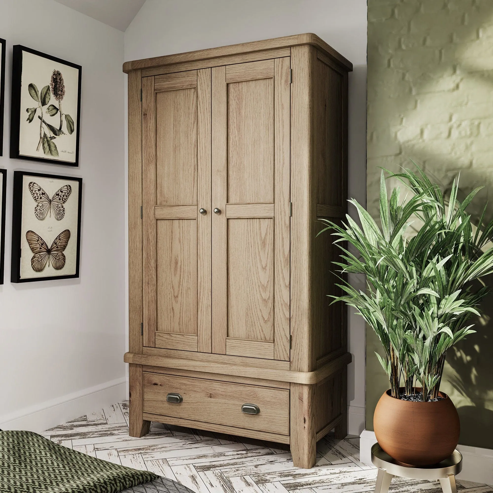 Farringdon - Combi Wardrobe In Oak Finish