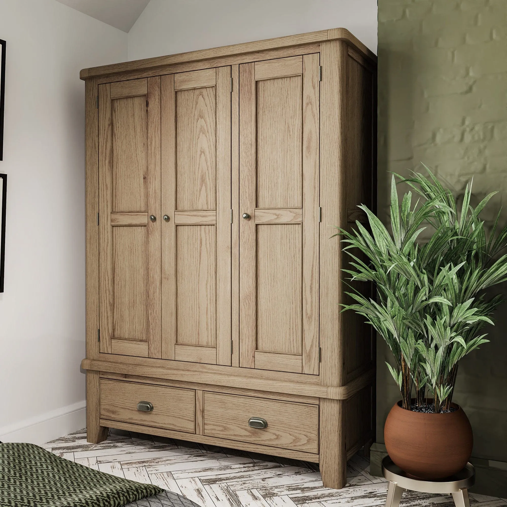 Farringdon - Combi Wardrobe In Oak Finish