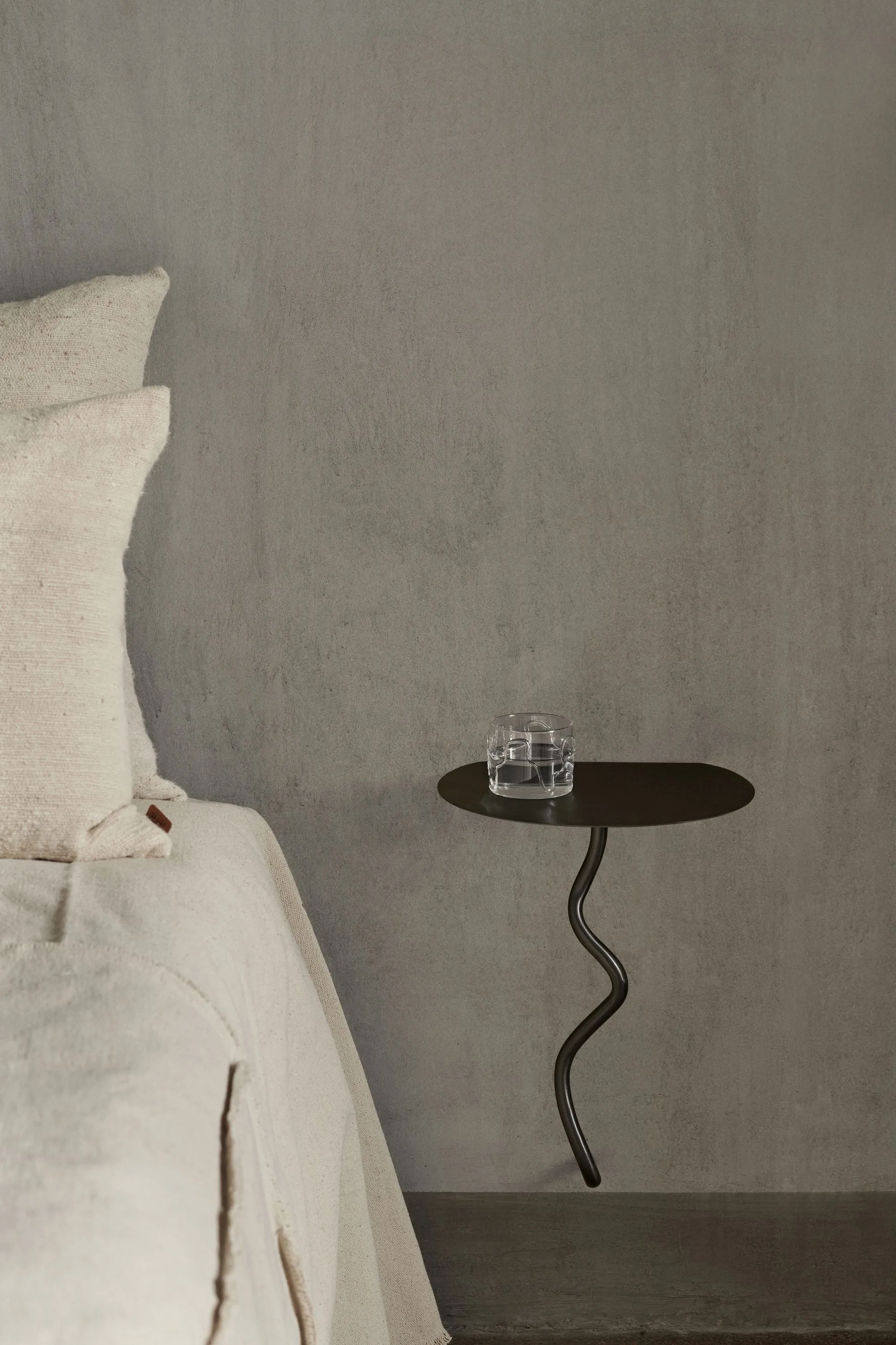 Ferm Living Curvature Wall Table, Black Brass