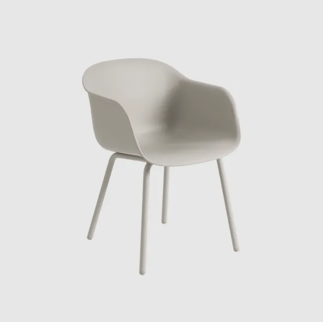 Fiber Outdoor arm chair,  grey