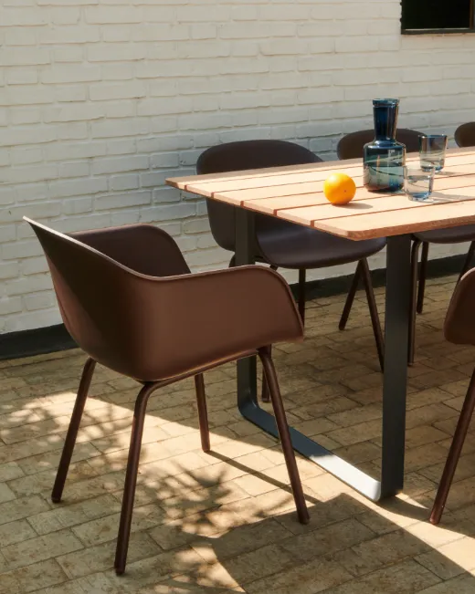 Fiber Outdoor arm chair,  grey