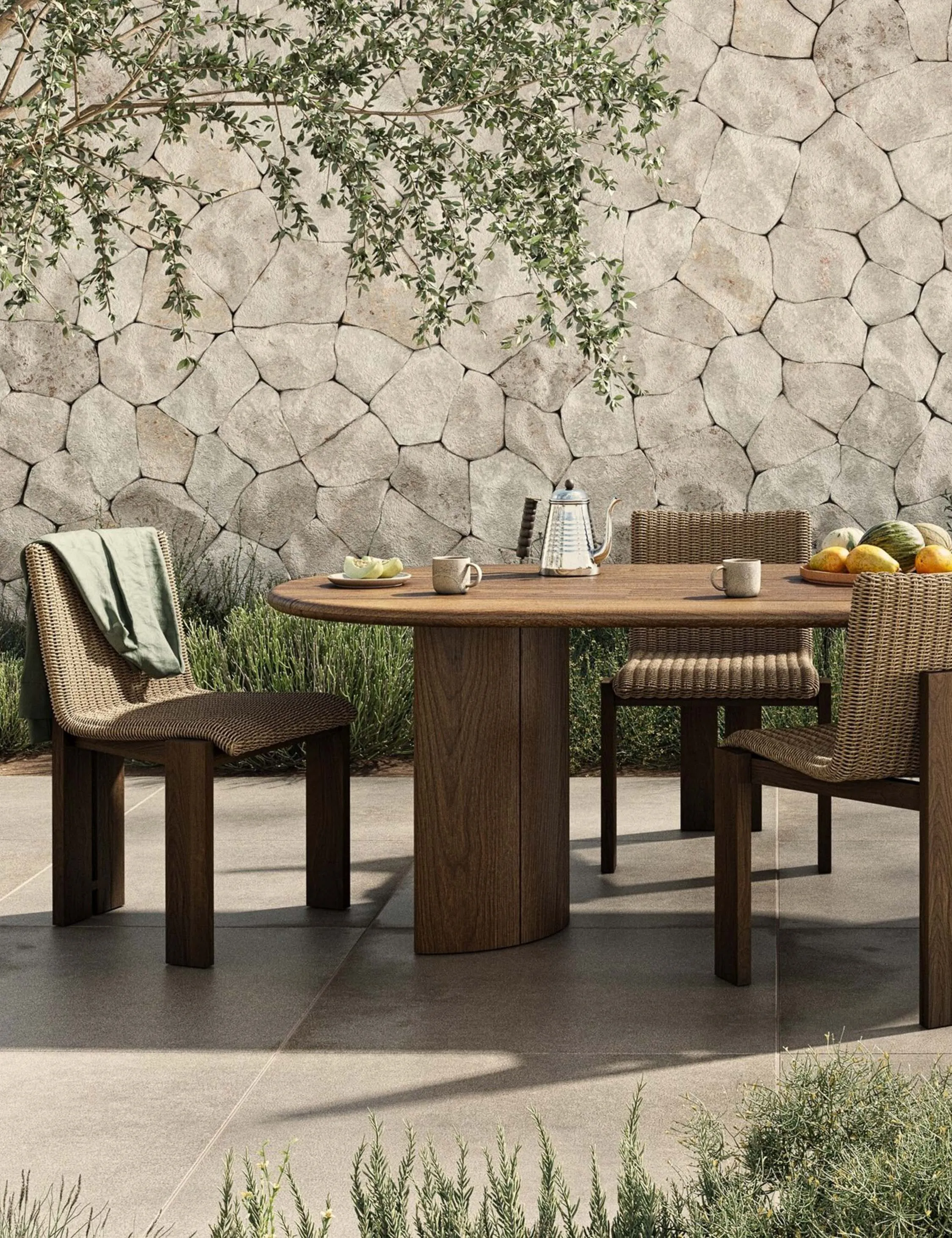 Gilda Outdoor Oval Dining Table Lulu and Georgia