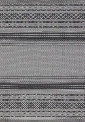 Jango 5'3" X 7'4" Indoor/Outdoor Tribal Rug - Grey Black Area Rug