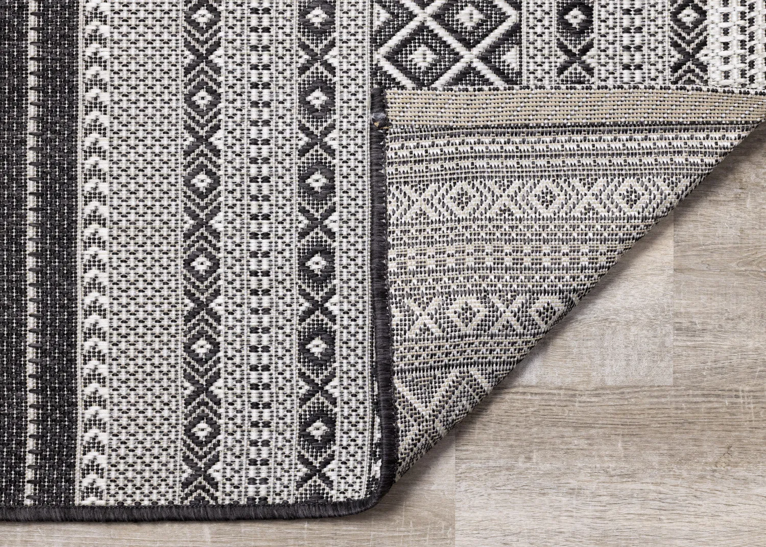 Jango 7'10" X 10'6" Indoor/Outdoor Tribal Rug - Grey Black Area Rug