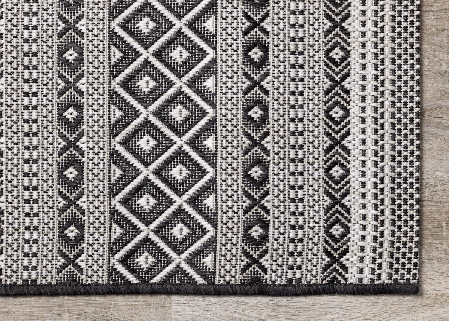 Jango 7'10" X 10'6" Indoor/Outdoor Tribal Rug - Grey Black Area Rug