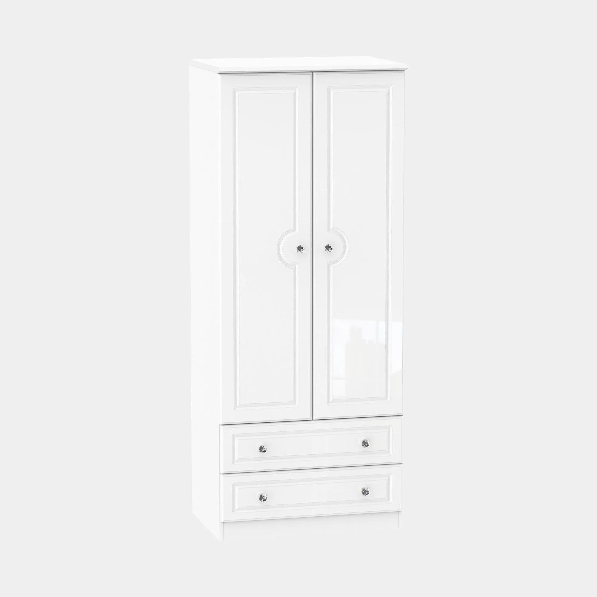 Lincoln - Combi Wardrobe In White High Gloss