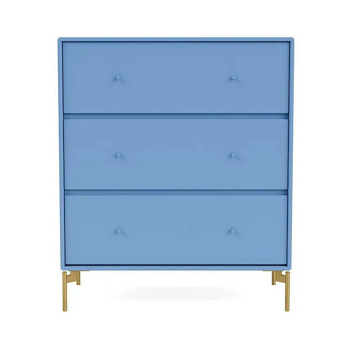 Montana Carry Dresser With Legs, Azure Blue/Brass