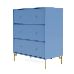Montana Carry Dresser With Legs, Azure Blue/Brass