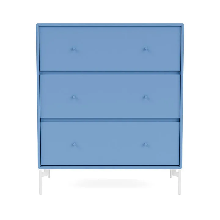 Montana Carry Dresser With Legs, Azure Blue/Snow White