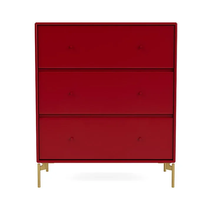 Montana Carry Dresser With Legs, Beetroot/Brass