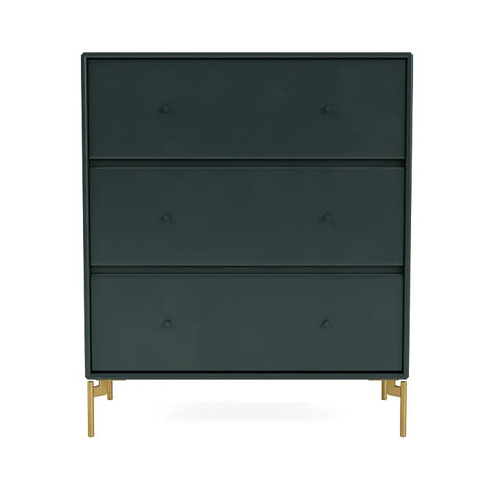 Montana Carry Dresser With Legs, Black Jade/Brass