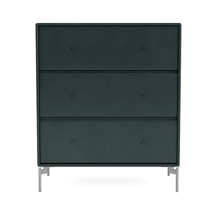 Montana Carry Dresser With Legs, Black Jade/Matt Chrome