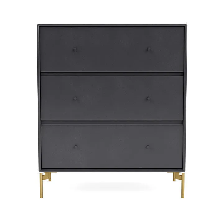 Montana Carry Dresser With Legs, Carbon Black/Brass