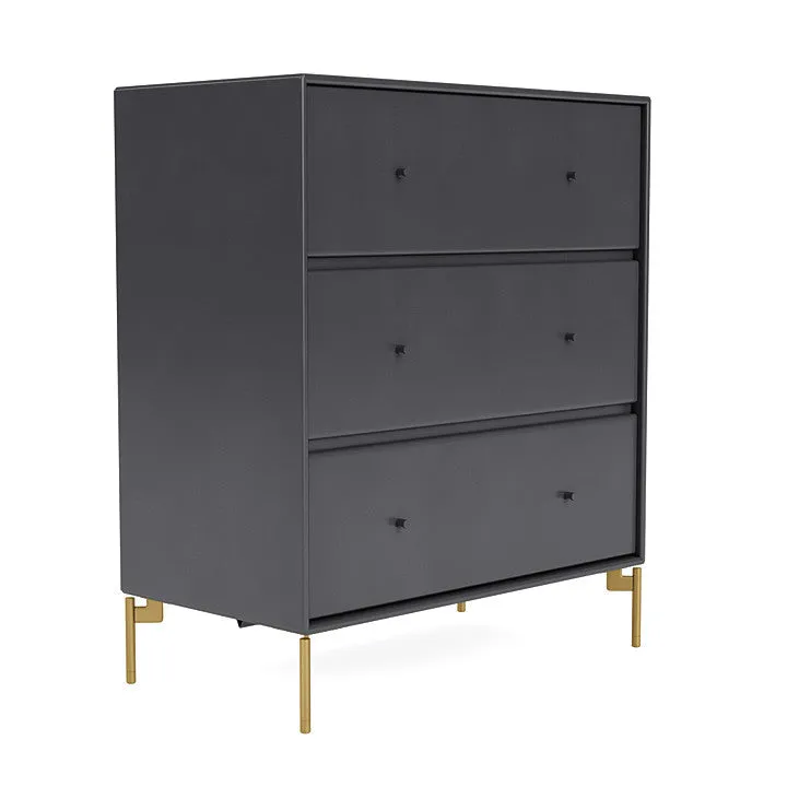 Montana Carry Dresser With Legs, Carbon Black/Brass