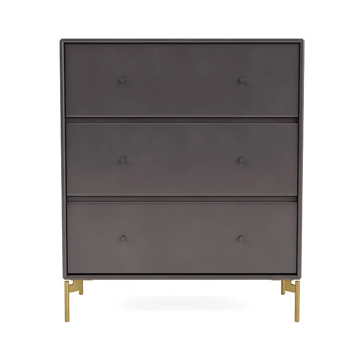 Montana Carry Dresser With Legs, Coffee/Brass