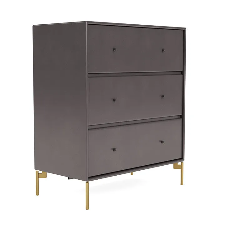 Montana Carry Dresser With Legs, Coffee/Brass