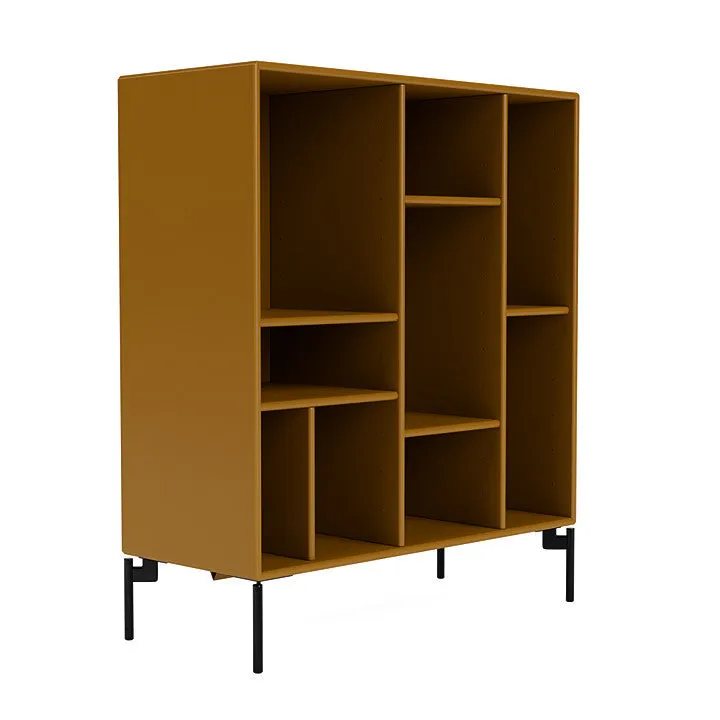 Montana Compile Decorative Shelf With Legs, Amber/Black
