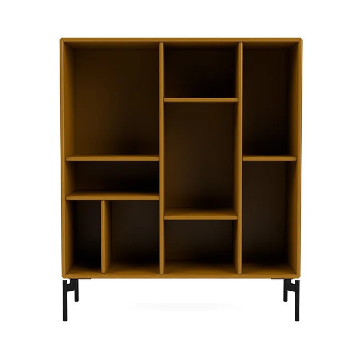 Montana Compile Decorative Shelf With Legs, Amber/Black