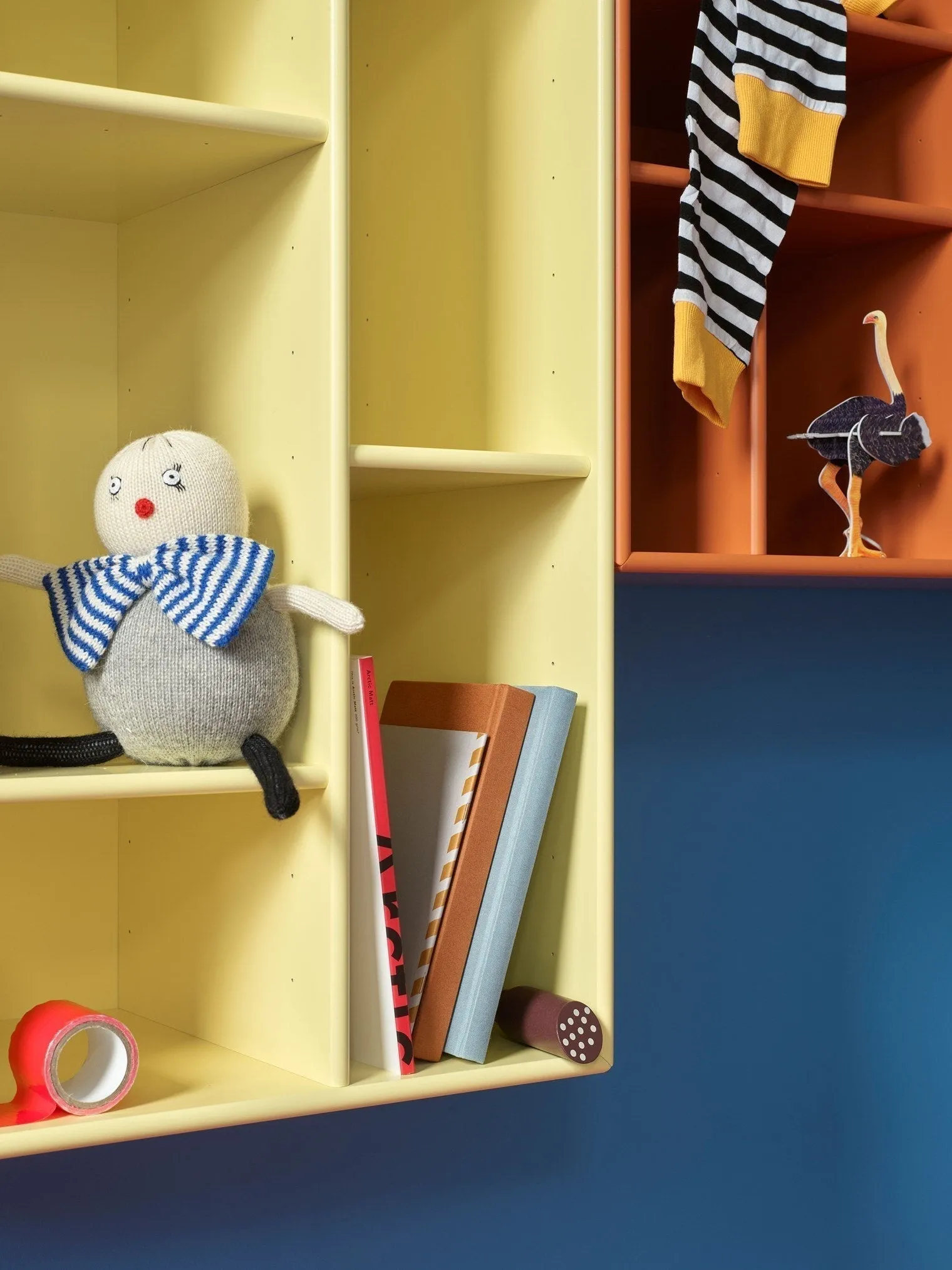 Montana Compile Decorative Shelf With Legs, Azure Blue/Matt Chrome