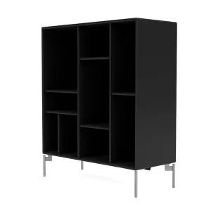 Montana Compile Decorative Shelf With Legs, Black/Matt Chrome