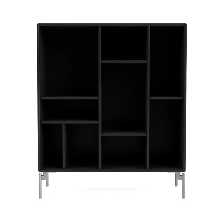 Montana Compile Decorative Shelf With Legs, Black/Matt Chrome