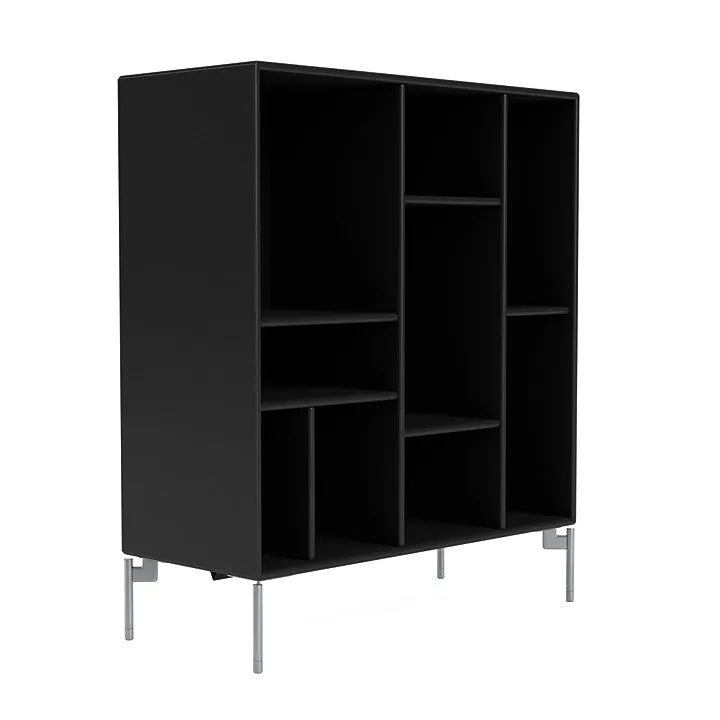 Montana Compile Decorative Shelf With Legs, Black/Matt Chrome