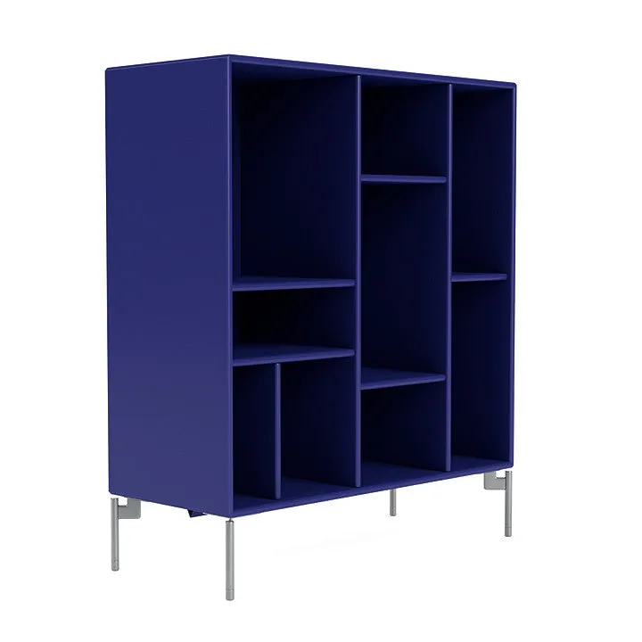 Montana Compile Decorative Shelf With Legs, Monarch Blue/Matt Chrome