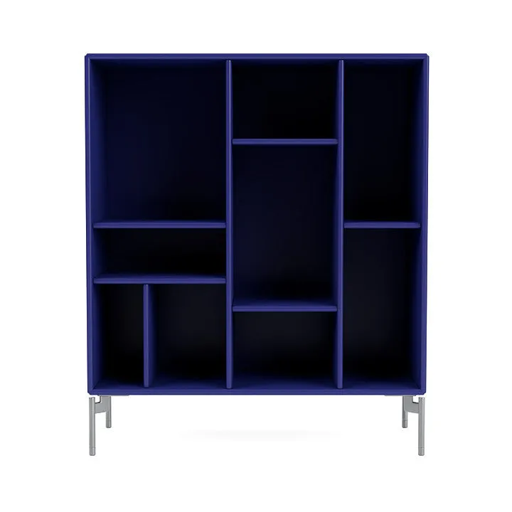 Montana Compile Decorative Shelf With Legs, Monarch Blue/Matt Chrome