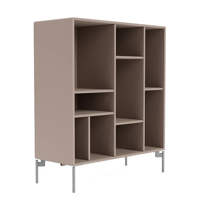 Montana Compile Decorative Shelf With Legs, Mushroom Brown/Matt Chrome