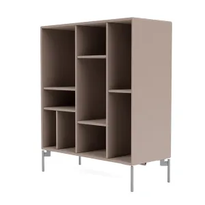 Montana Compile Decorative Shelf With Legs, Mushroom Brown/Matt Chrome