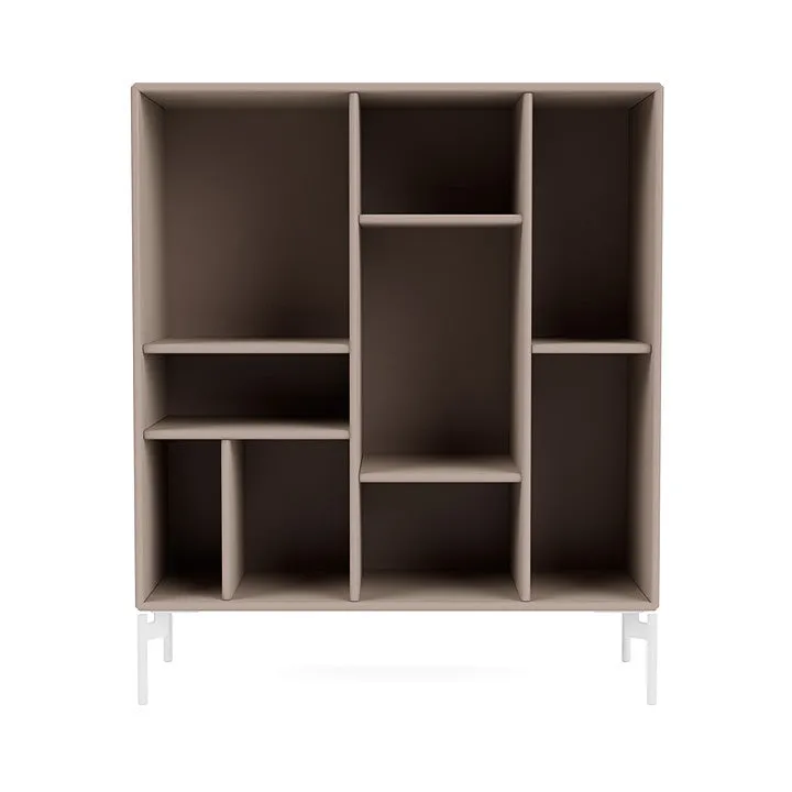 Montana Compile Decorative Shelf With Legs, Mushroom Brown/Snow White