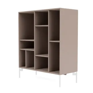 Montana Compile Decorative Shelf With Legs, Mushroom Brown/Snow White