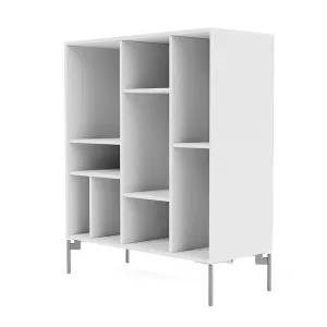 Montana Compile Decorative Shelf With Legs, Snow White/Matt Chrome