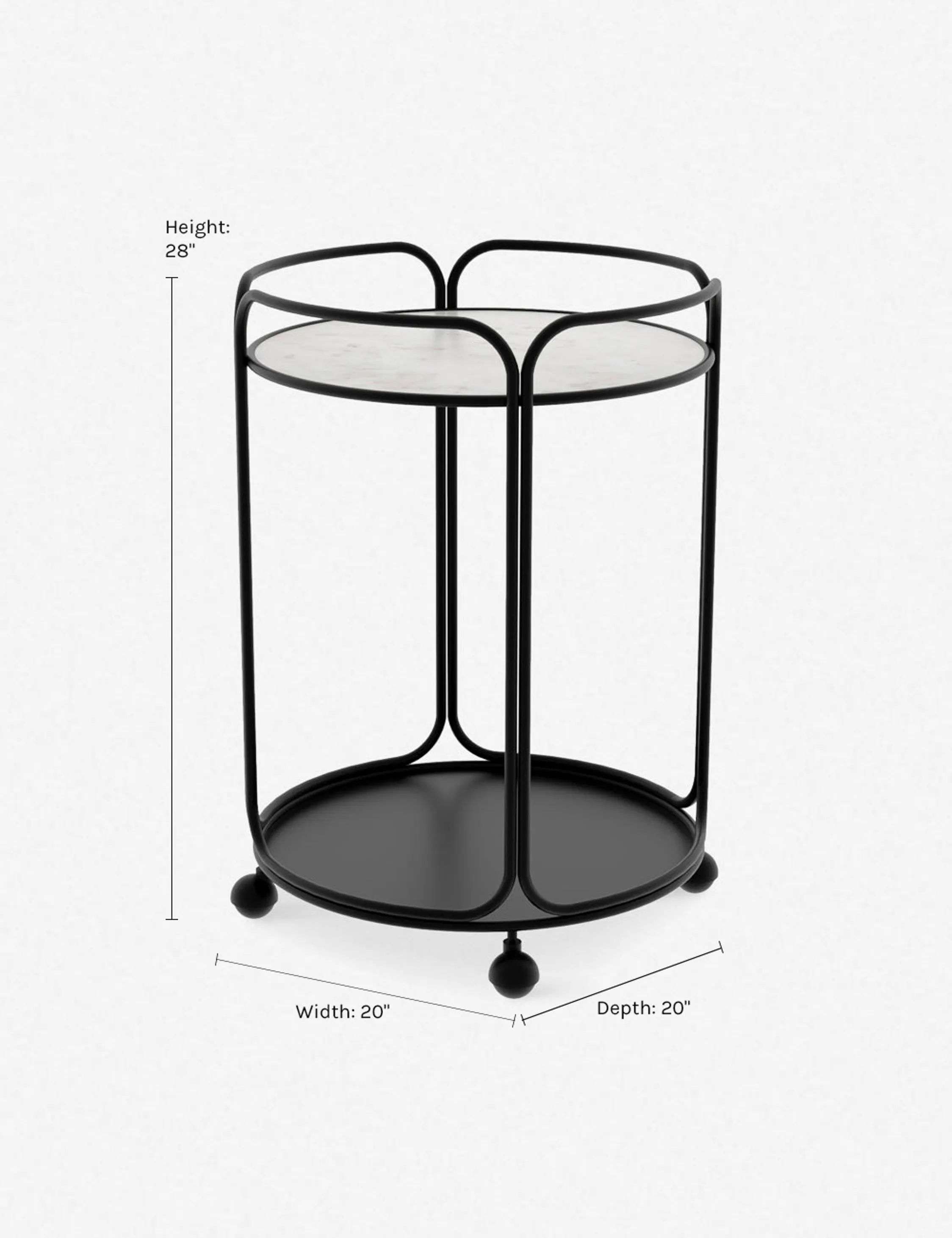 Nathalie Round Bar Cart Lulu and Georgia