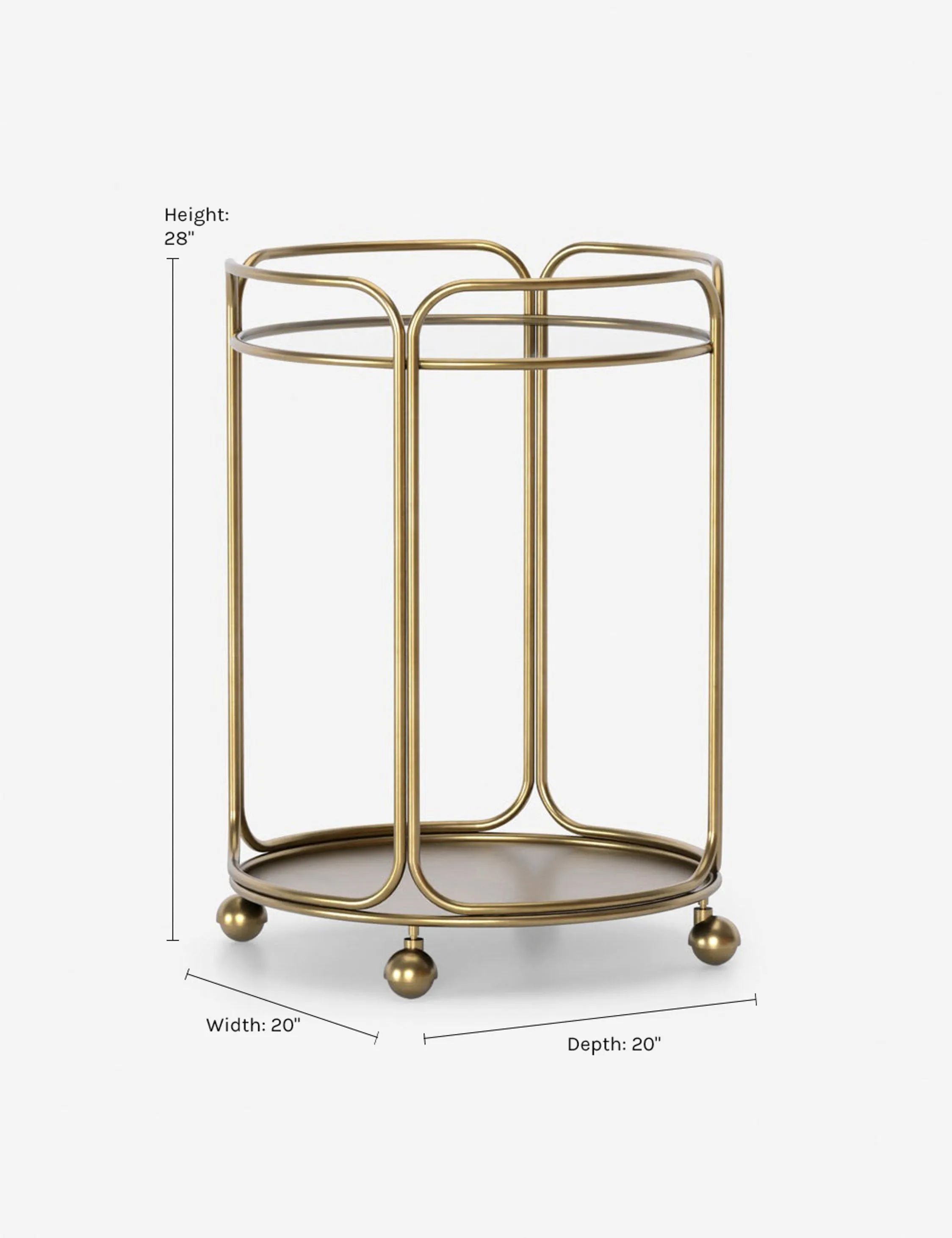 Nathalie Round Bar Cart Lulu and Georgia