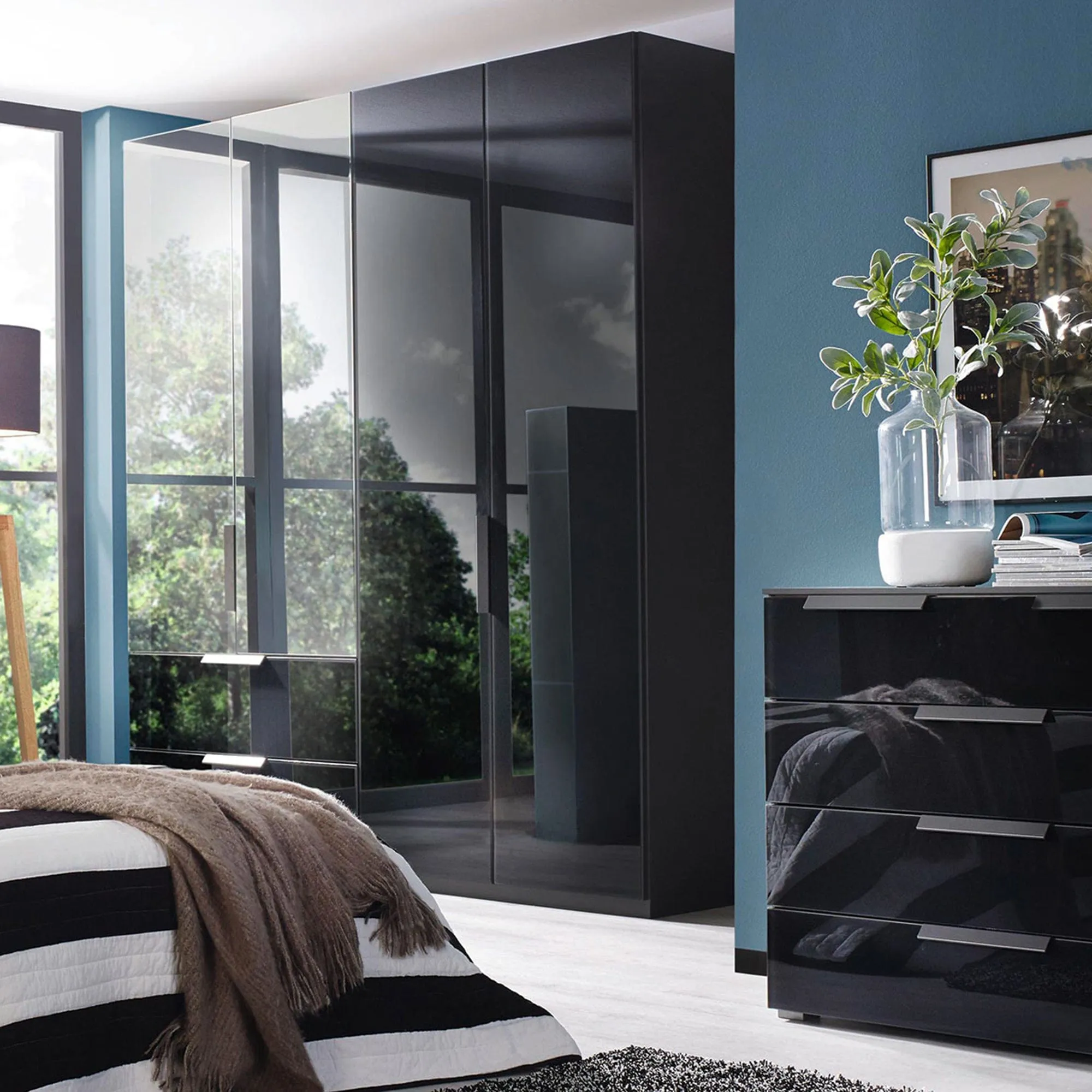 Nova - 4 Door 3 Drawer Wardrobe With Mirrored Front