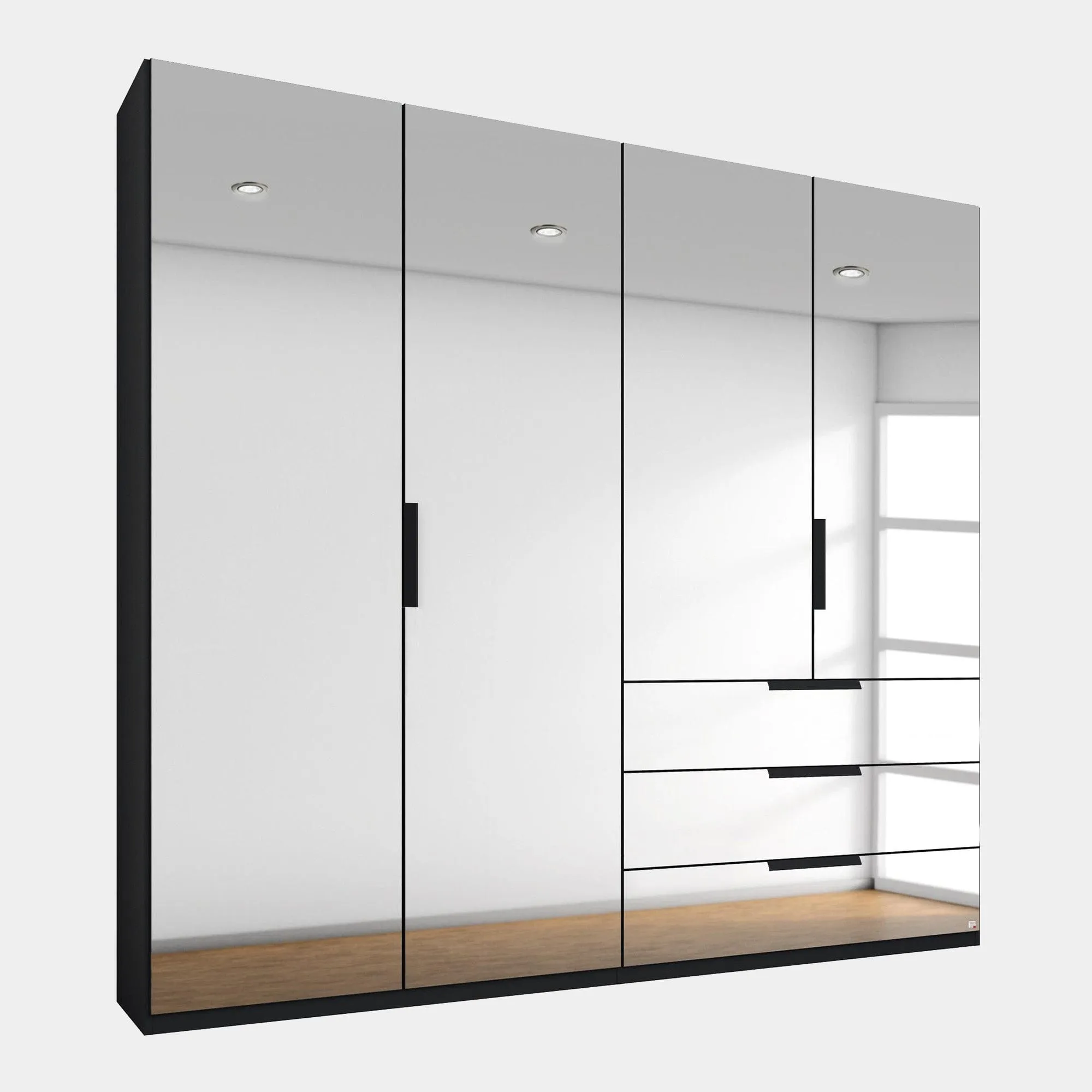 Nova - 4 Door 3 Drawer Wardrobe With Mirrored Front